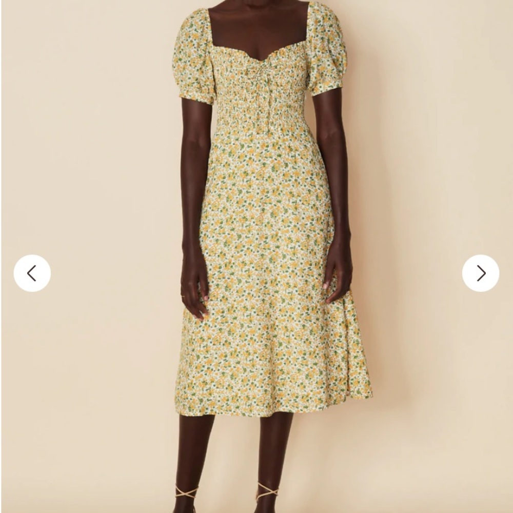 NWT Faithfull the Brand Olympia midi dress M US 6 runs very small see size chart